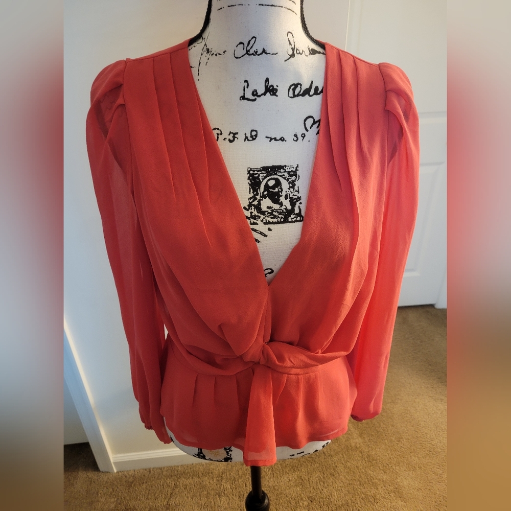 Express Peplum Top w/Balloon Sleeves